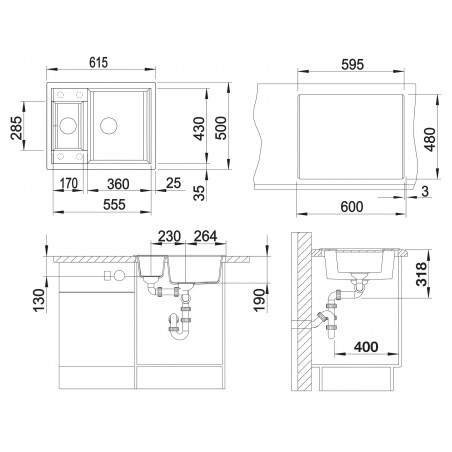 Kuchyňský dřez Blanco Metra 6 Tartufo, bez excentru