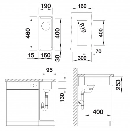 Kuchyňský dřez Blanco Subline 160-U Kávová
