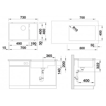 Kuchyňský dřez Blanco Subline 700-U Level Bílá