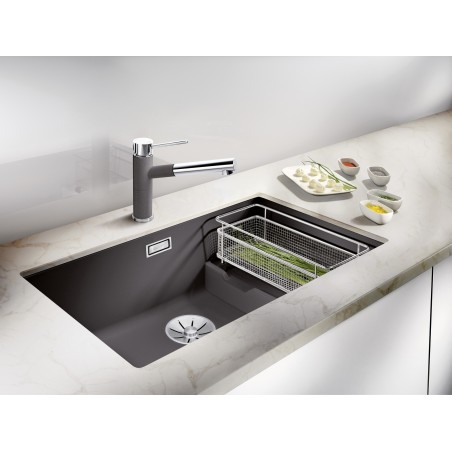 Kuchyňský dřez Blanco Subline 700-U Level Tartufo, s košíkem