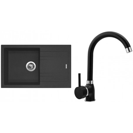 Set Sinks (dřez Linea 780 N Granblack 30 + baterie Polo Granblack 30)