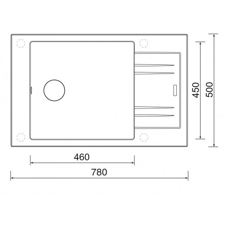 Kuchyňský dřez Sinks Vario 780 Granblack 30 Kuchyňský dřez Sinks Vario 780 Granblack 30