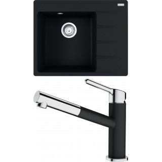 Set Franke G215 (dřez CNG 611-62 TL/2 Onyx + baterie FC 3055.071 ORBIT Chrom/Onyx)