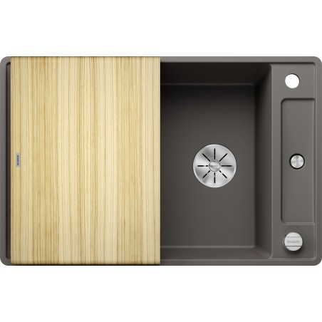 Kuchyňský dřez Blanco Axia III 45 S-F Šedá vulkán, s dřevěnou krájecí deskou