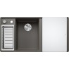 Kuchyňský dřez Blanco Axia III 6 S-F Šedá vulkán, levý, se skleněnou krájecí deskou a miskou