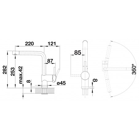 Kuchyňská baterie Blanco Linus Šedá vulkán