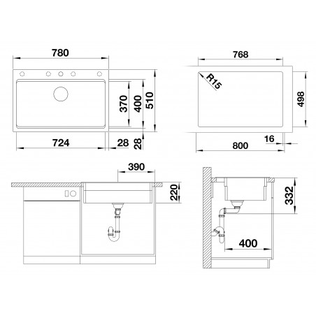 Kuchyňský dřez Blanco Etagon 8 Šedá vulkán, s excentrem