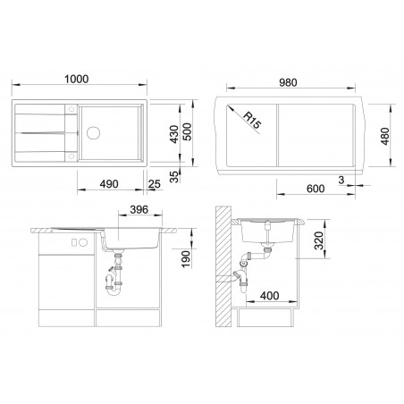 Kuchyňský dřez Blanco Metra XL 6 S Bílá soft, bez excentru