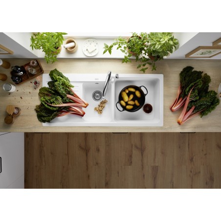 Kuchyňský dřez Blanco Naya 8 S Šedá vulkán, levý