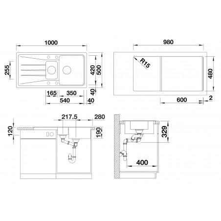 Kuchyňský dřez Blanco Sona 6 S Bílá soft