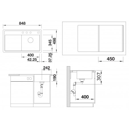 Kuchyňský dřez Blanco Zenar 45 S-F Šedá vulkán, pravý