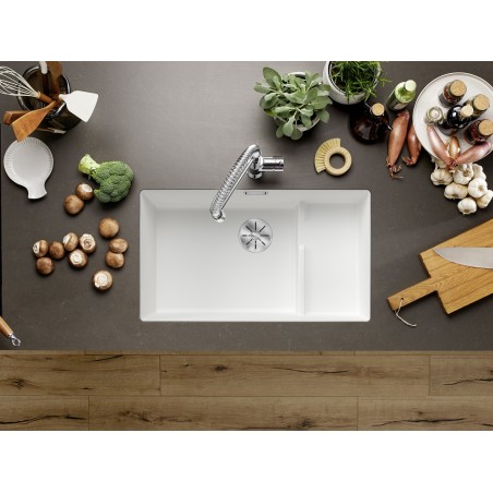 Kuchyňský dřez Blanco Subline 700-U Level Bílá soft, s košíkem