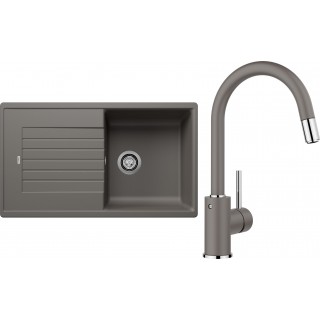 Set Blanco 10-D 25 (dřez Zia 5 S Šedá vulkán + baterie Mida-S Šedá vulkán)