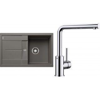 Set Blanco 09-A 25 (dřez Metra 45 S Šedá vulkán + baterie Mila Chrom)