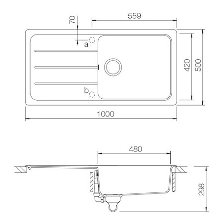 Kuchyňský dřez Schock Formhaus D-100L Onyx, spodní montáž