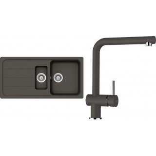 Set Schock S26-3 (dřez Formhaus D-150L Asphalt + baterie Epos Asphalt)