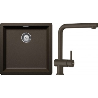 Set Schock S12-1 (dřez Greenwich N-100 Bronze + baterie Epos Bronze)