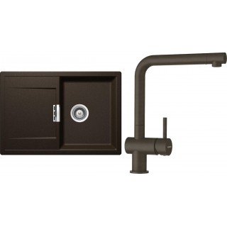 Set Schock S6-1 (dřez Mono D-100S Bronze + baterie Epos Bronze)