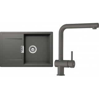 Set Schock S7-1 (dřez Mono D-100 Silverstone + baterie Epos Silverstone)