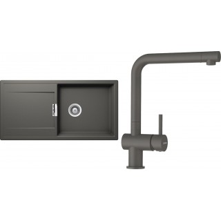 Set Schock S9-1 (dřez Mono D-100L Silverstone + baterie Epos Silverstone)