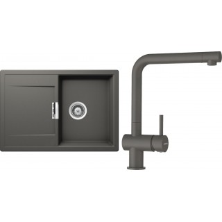 Set Schock S6-1 (dřez Mono D-100S Silverstone + baterie Epos Silverstone)