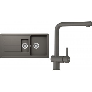 Set Schock S4-1 (dřez Toledo D-150 Silverstone + baterie Epos Silverstone)