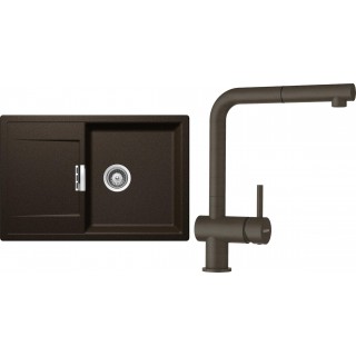 Set Schock S7-2 (dřez Mono D-100 Bronze + baterie Epos.120 Bronze)