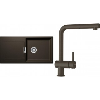 Set Schock S9-2 (dřez Mono D-100L Bronze + baterie Epos.120 Bronze)