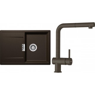 Set Schock S6-2 (dřez Mono D-100S Bronze + baterie Epos.120 Bronze)