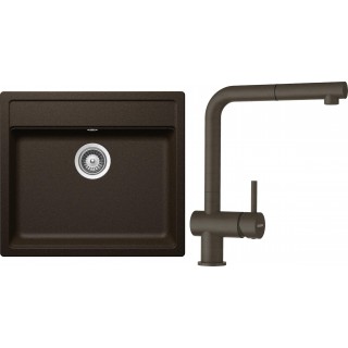 Set Schock S10-2 (dřez Mono N-100 Bronze + baterie Epos.120 Bronze)