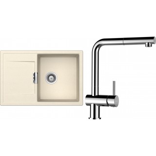 Set Schock S6-13 (dřez Mono D-100 Magnolia + baterie Epos.120 Chrom)