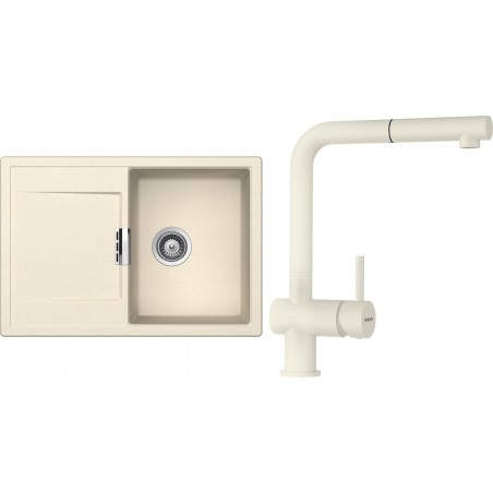 Set Schock S6-2 (dřez Mono D-100S Magnolia + baterie Epos.120 Magnolia, beztlaková)