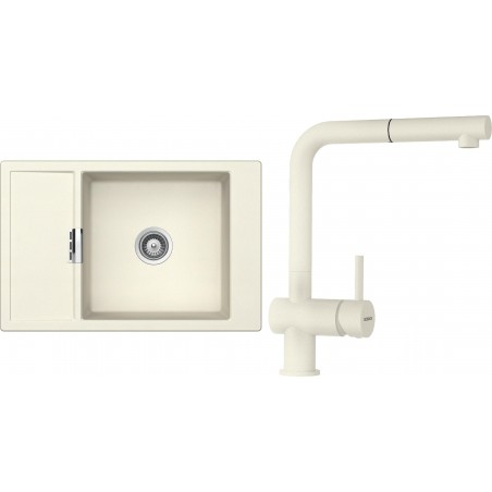 Set Schock S5-2 (dřez Mono D-100XS Magnolia + baterie Epos.120 Magnolia, beztlaková)