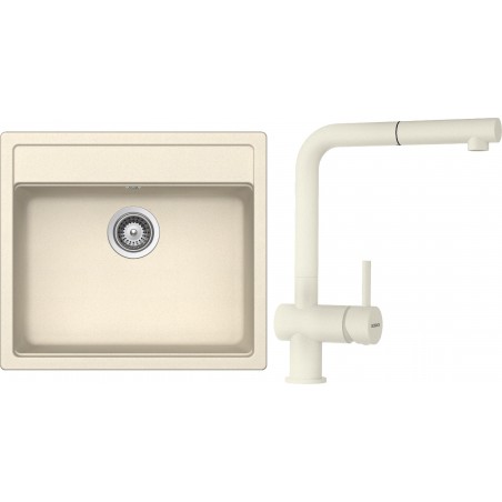 Set Schock S10-2 (dřez Mono N-100 Magnolia + baterie Epos.120 Magnolia, beztlaková)