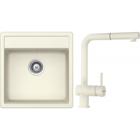 Set Schock S11-2 (dřez Mono N-100S Magnolia + baterie Epos.120 Magnolia, beztlaková)