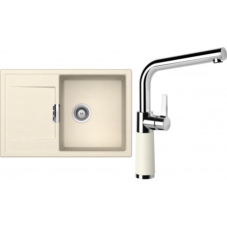 Set Schock S7-6 (dřez Mono D-100 Magnolia + baterie SC-540 Magnolia)