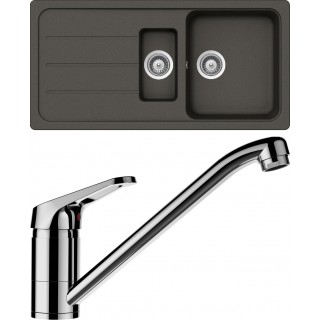 Set Schock S26-6 (dřez Formhaus D-150L Asphalt + baterie Cosmo Chrom)