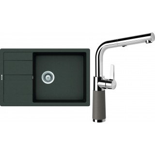 Set Schock S19-9 (dřez Manhattan D-100LS Asphalt + baterie SC-540.120 Asphalt)