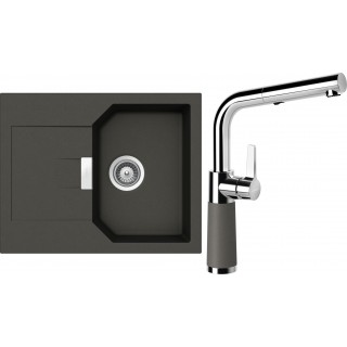 Set Schock S15-9 (dřez Manhattan D-100XS Asphalt + baterie SC-540.120 Asphalt)