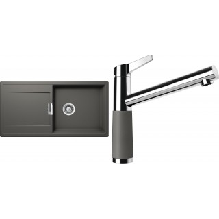 Set Schock S9-4 (dřez Mono D-100L Silverstone + baterie SC-510 Silverstone)