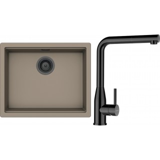 Set Schock S28-20 (dřez Kiruna N-100L Twilight + baterie Keto.120 Gunmetal + komponenty Gunmetal)