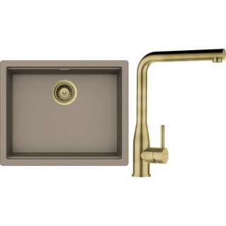 Set Schock S28-18 (dřez Kiruna N-100L Twilight + baterie Keto.120 White Gold + komponenty White...