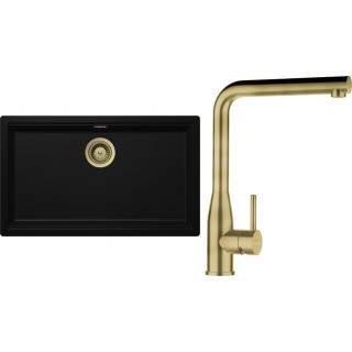 Set Schock S29-18 (dřez Kiruna N-100XL Night + baterie Keto.120 White Gold + komponenty White Gold)