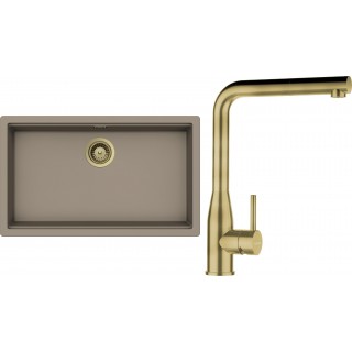 Set Schock S29-18 (dřez Kiruna N-100XL Twilight + baterie Keto.120 White Gold + komponenty White...