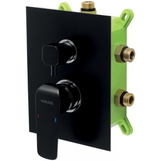 Podomítková baterie s boxem Nobless Tina BOX38051RX.5, 3 vývody, Černá matná