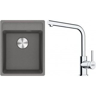 Set Franke G253ŠK (dřez MRG 610-37 RTL Šedý kámen + baterie FS 3230.031 LINA SMART Chrom)