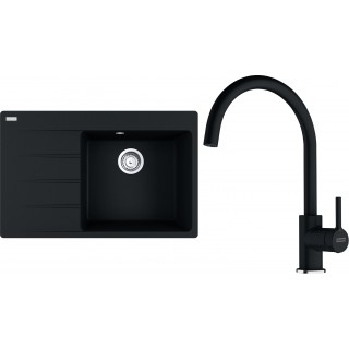 Set Franke G271O (dřez CNG 611-78 TL/7 Onyx, pravý + baterie FC 6018.071 LINA Onyx)