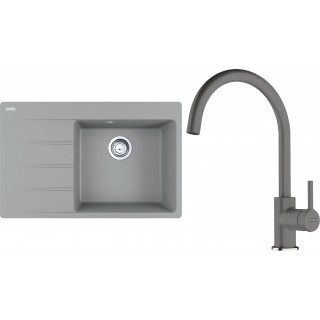 Set Franke G271ŠK (dřez CNG 611-78 TL/7 Šedý kámen, pravý + baterie FC 6018.084 LINA Šedý kámen)