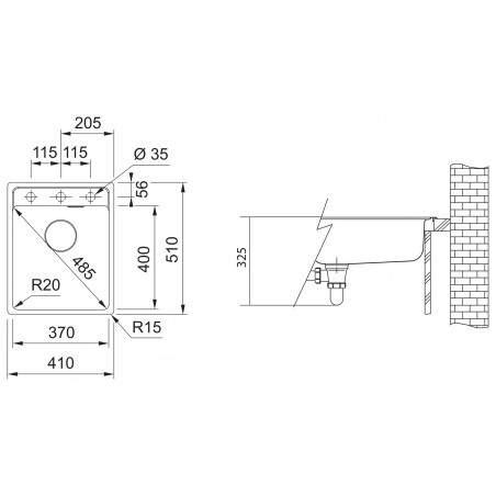 Kuchyňský dřez Franke Maris MRG 610-37 RTL Matná černá