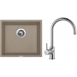 Set Sinks G7854 (dřez Frame 457 Truffle 54 + baterie Vitalia Chrom - lesklý)